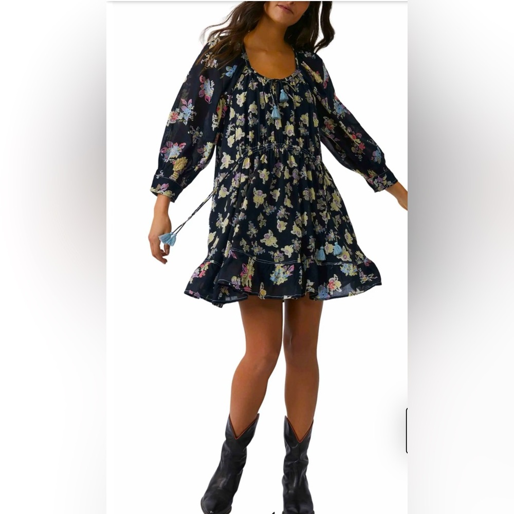 Free People Camella Flora Mini Boho  Dress Size Large